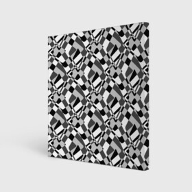 Холст квадратный с принтом Черно-белый абстрактный узор в Санкт-Петербурге, 100% ПВХ |  | абстрактный | геометрический | модный | молодежный | монохромный | простой | черный и белый