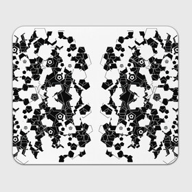 Коврик для мышки прямоугольный с принтом пятиугольники абстракция в Санкт-Петербурге, натуральный каучук | размер 230 х 185 мм; запечатка лицевой стороны | Тематика изображения на принте: абстракция | геометрия | пятиугольники | симметрия | чёрно белое