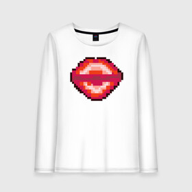 Женский лонгслив хлопок с принтом Пиксельные губы в Санкт-Петербурге, 100% хлопок |  | kiss | pixel art | pixel lips | большие губы | губки | губы | иллюстрация | красные губы | пиксель арт | пиксельная графика | пиксельные губы | поцелуй | рисунок