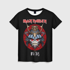 Женская футболка 3D с принтом Iron Maiden, Senjutsu в Санкт-Петербурге, 100% полиэфир ( синтетическое хлопкоподобное полотно) | прямой крой, круглый вырез горловины, длина до линии бедер | iron maiden | senjutsu | айрон мейден | группы | музыка | рок | самурпй | хеви метал | череп