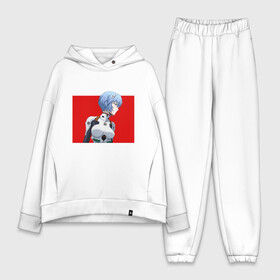 Женский костюм хлопок Oversize с принтом Rei Ayanami в Санкт-Петербурге,  |  | eva | evangelion | the end of evangelion | аянами рей | ева | евангелион | оянами рей | рей | рэй