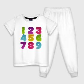 Детская пижама хлопок с принтом цифры в Санкт-Петербурге, 100% хлопок |  брюки и футболка прямого кроя, без карманов, на брюках мягкая резинка на поясе и по низу штанин
 | биржа | дети | математика | таблица | ученик | учитель | цена | цифры | число | школа