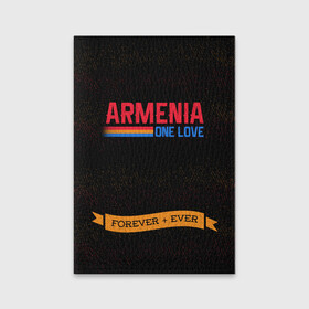 Обложка для паспорта матовая кожа с принтом Armenia forever + ever в Санкт-Петербурге, натуральная матовая кожа | размер 19,3 х 13,7 см; прозрачные пластиковые крепления | Тематика изображения на принте: armenia | logo | армения | армян | армяни | герб | лев и орел | лого | символ | флаг | флаг и герб армении