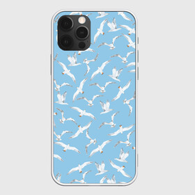 Чехол для iPhone 12 Pro Max с принтом Чайки в небе паттерн в Санкт-Петербурге, Силикон |  | Тематика изображения на принте: акварель | голубое небо | иллюстрация | паттерн | птицы | рисунок | чайка | чайки | чайки в небе