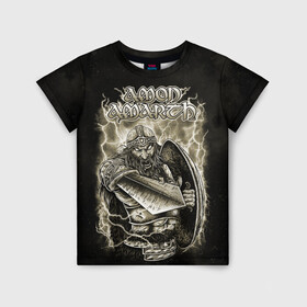 Детская футболка 3D с принтом Amon Amarth в Санкт-Петербурге, 100% гипоаллергенный полиэфир | прямой крой, круглый вырез горловины, длина до линии бедер, чуть спущенное плечо, ткань немного тянется | amon amarth | metal | викинг метал | группы | дэт метал | метал | музыка | рок