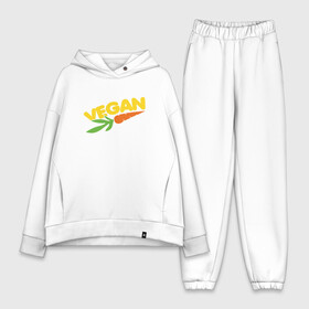 Женский костюм хлопок Oversize с принтом Vegan Life в Санкт-Петербурге,  |  | green | greenpaece | vegan | yoga | веган | вегетарианец | гринпис | дерево | еда | животные | жизнь | здоровье | зеленый | йога | мир | овощи | пища | планета | природа | фрукты