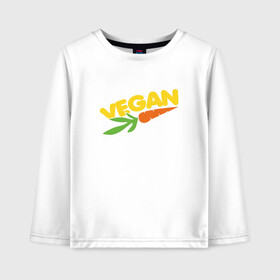 Детский лонгслив хлопок с принтом Vegan Life в Санкт-Петербурге, 100% хлопок | круглый вырез горловины, полуприлегающий силуэт, длина до линии бедер | Тематика изображения на принте: green | greenpaece | vegan | yoga | веган | вегетарианец | гринпис | дерево | еда | животные | жизнь | здоровье | зеленый | йога | мир | овощи | пища | планета | природа | фрукты