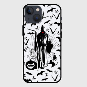 Чехол для iPhone 13 mini с принтом Хэллоуин, Grim Reaper в Санкт-Петербурге,  |  | Тематика изображения на принте: bat | death | ghost | halloween | horror | spiderweb | вампиры | летучая мышь | летучие мыши | нечистая сила | нечисть | пауки | паутина | привидение | призрак | страшный | тыква | тьма | хеллоуин | хоррор | хэллоуин