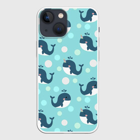 Чехол для iPhone 13 mini с принтом Единорогие киты в Санкт-Петербурге,  |  | арт | дельфин | дельфины | единороги | единорожки | кит | киты | море | моря | океан | океаны | под водой | рисунок