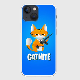 Чехол для iPhone 13 mini с принтом Catnite в Санкт-Петербурге,  |  | cs go | fortnite | кот | котик | смешной кот | смешной фортнайт | фортнайт | шутер