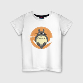 Детская футболка хлопок с принтом Spirit Totoro в Санкт-Петербурге, 100% хлопок | круглый вырез горловины, полуприлегающий силуэт, длина до линии бедер | Тематика изображения на принте: ghibli | japan | nature | neigbor | neighbour | totoro | анимация | аниме | гибли | друг | животные | лес | милый | мир | миядзаки | мой сосед тоторо | мульт | мультфильм | природа | сосед | тоторо | хаяо | хранитель | япония