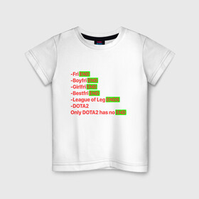 Детская футболка хлопок с принтом Only dota 2 has no end в Санкт-Петербурге, 100% хлопок | круглый вырез горловины, полуприлегающий силуэт, длина до линии бедер | defense of the ancients | dota | dota 2 | dota has no end | dota2 | moba | дота | дота 2 | дота2