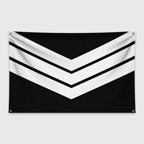 Флаг-баннер с принтом Три полоски в Санкт-Петербурге, 100% полиэстер | размер 67 х 109 см, плотность ткани — 95 г/м2; по краям флага есть четыре люверса для крепления | геометрия | линии | минимализм | полосы | три полоски | черно белое