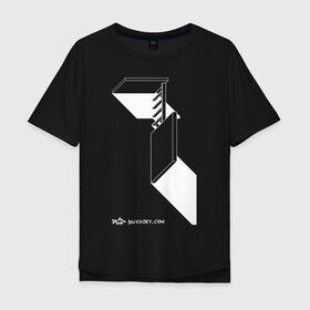 Мужская футболка хлопок Oversize с принтом Архитектон 1Б в Санкт-Петербурге, 100% хлопок | свободный крой, круглый ворот, “спинка” длиннее передней части | Тематика изображения на принте: архитектон | архитектура | геометрия | конструкция | тени