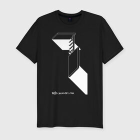 Мужская футболка хлопок Slim с принтом Архитектон 1Б в Санкт-Петербурге, 92% хлопок, 8% лайкра | приталенный силуэт, круглый вырез ворота, длина до линии бедра, короткий рукав | архитектон | архитектура | геометрия | конструкция | тени
