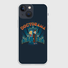 Чехол для iPhone 13 mini с принтом Doctorama в Санкт-Петербурге,  |  | doctor who | futurama | serial | доктор кто | путешествия во времени | сериал | сериалы | фантастика | футурама
