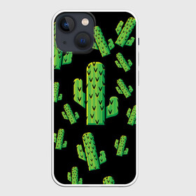 Чехол для iPhone 13 mini с принтом Cactus Time   Веселые кактусы в Санкт-Петербурге,  |  | cactus time | веселый | зеленый | кактусы | милый
