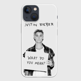 Чехол для iPhone 13 mini с принтом JUSTIN BIEBER в Санкт-Петербурге,  |  | bieber | boy | justin | mean | music | pop | rnb | song | usa | what | бибер | джастин | музыка | парень | певец | песни | попса | портрет | сша