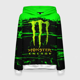 Женская толстовка 3D с принтом MONSTER ENERGY NEON LOGO в Санкт-Петербурге, 100% полиэстер  | двухслойный капюшон со шнурком для регулировки, мягкие манжеты на рукавах и по низу толстовки, спереди карман-кенгуру с мягким внутренним слоем. | Тематика изображения на принте: monster | monster energy | монстер | монстер енерджи | монстер енэрджи | монстер энерджи | неон | энергетик | энергетический напиток