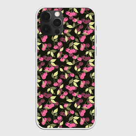 Чехол для iPhone 12 Pro Max с принтом Вишневый узор  в Санкт-Петербурге, Силикон |  | Тематика изображения на принте: вишня | детский | еда | лето | природа | розовый и черный | сад | ягодный узор | ягоды | ягоды вишни