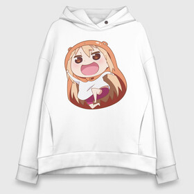 Женское худи Oversize хлопок с принтом Umaru в Санкт-Петербурге, френч-терри — 70% хлопок, 30% полиэстер. Мягкий теплый начес внутри —100% хлопок | боковые карманы, эластичные манжеты и нижняя кромка, капюшон на магнитной кнопке | anime | himouto umaru chan | umaru | umaru chan | аниме | аниме сереал | двуличная сестрёнка умару | мульт  фильм | мультсериал | умару | умару дома | умару чан