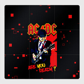 Магнитный плакат 3Х3 с принтом ARE YOU REDY? AC/DC в Санкт-Петербурге, Полимерный материал с магнитным слоем | 9 деталей размером 9*9 см | Тематика изображения на принте: ac dc | acdc | acdc ас дс | angus | back in black | highway to hell | mckinnon | you | австралийская | ангус янг | ас дс | асдс | блюз | в форме | гитара | группа | крис слэйд | метал | молния | музыка | певец | рок | рок н ролл | стиви янг