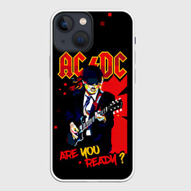 Чехол для iPhone 13 mini с принтом ARE YOU REDY AC DC в Санкт-Петербурге,  |  | ac dc | acdc | acdc ас дс | angus | back in black | highway to hell | mckinnon | you | австралийская | ангус янг | ас дс | асдс | блюз | в форме | гитара | группа | крис слэйд | метал | молния | музыка | певец | рок | рок н ролл | стиви янг