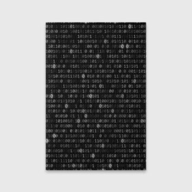 Обложка для паспорта матовая кожа с принтом Бинарный код в Санкт-Петербурге, натуральная матовая кожа | размер 19,3 х 13,7 см; прозрачные пластиковые крепления | Тематика изображения на принте: matrix | бинарный код | единица | единицы | матрица | нули | нули и единицы | нуль