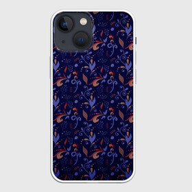 Чехол для iPhone 13 mini с принтом Абстрактный растительный узор в Санкт-Петербурге,  |  | абстракция | дудл | дудлинг | дудлы | завитки | завитушки | орнамент | растительный | узор | узорчик | хохлома | цветочный