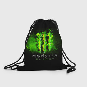 Рюкзак-мешок 3D с принтом MONSTER ENERGY NEON | НЕОН в Санкт-Петербурге, 100% полиэстер | плотность ткани — 200 г/м2, размер — 35 х 45 см; лямки — толстые шнурки, застежка на шнуровке, без карманов и подкладки | monster | monster energy | монстер | монстер енерджи | монстер енэрджи | монстер энерджи | неон | энергетик | энергетический напиток