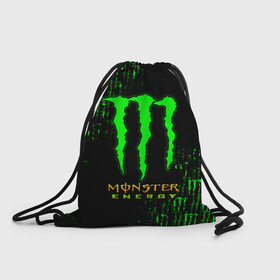 Рюкзак-мешок 3D с принтом MONSTER ENERGY NEON | МОНСТЕР в Санкт-Петербурге, 100% полиэстер | плотность ткани — 200 г/м2, размер — 35 х 45 см; лямки — толстые шнурки, застежка на шнуровке, без карманов и подкладки | monster | monster energy | монстер | монстер енерджи | монстер енэрджи | монстер энерджи | неон | энергетик | энергетический напиток