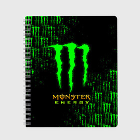 Тетрадь с принтом MONSTER ENERGY NEON | МОНСТЕР в Санкт-Петербурге, 100% бумага | 48 листов, плотность листов — 60 г/м2, плотность картонной обложки — 250 г/м2. Листы скреплены сбоку удобной пружинной спиралью. Уголки страниц и обложки скругленные. Цвет линий — светло-серый
 | monster | monster energy | монстер | монстер енерджи | монстер енэрджи | монстер энерджи | неон | энергетик | энергетический напиток