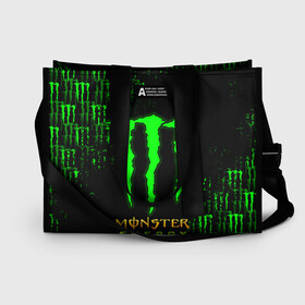 Сумка-шоппер 3D с принтом MONSTER ENERGY NEON | МОНСТЕР в Санкт-Петербурге, 100% полиэстер | застегивается на металлическую кнопку; внутренний карман застегивается на молнию. Стенки укреплены специальным мягким материалом, чтобы защитить содержимое от несильных ударов
 | monster | monster energy | монстер | монстер енерджи | монстер енэрджи | монстер энерджи | неон | энергетик | энергетический напиток