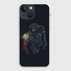 Чехол для iPhone 13 mini с принтом Космическая медуза в Санкт-Петербурге,  |  | space | галактика | иллюстрация | космонавт | медуза