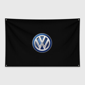 Флаг-баннер с принтом Volkswagen логотип в Санкт-Петербурге, 100% полиэстер | размер 67 х 109 см, плотность ткани — 95 г/м2; по краям флага есть четыре люверса для крепления | golf | logo | polo | tuareg | volkswagen | vw | авто | автомобиль | лого | логотип | машина | пассат | поло | сс | тачка | тигуан | туарег | фольксваген | цц