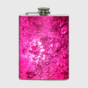 Фляга с принтом Розовые Пузырьки в Санкт-Петербурге, металлический корпус | емкость 0,22 л, размер 125 х 94 мм. Виниловая наклейка запечатывается полностью | Тематика изображения на принте: абстрактный розовый | неоновый розовый | розовая вода | розовый мир