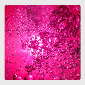 Магнитный плакат 3Х3 с принтом Розовые Пузырьки в Санкт-Петербурге, Полимерный материал с магнитным слоем | 9 деталей размером 9*9 см | Тематика изображения на принте: абстрактный розовый | неоновый розовый | розовая вода | розовый мир