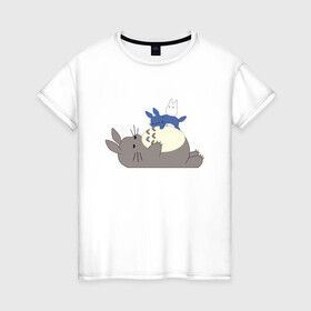 Женская футболка хлопок с принтом Sleepy Totoro в Санкт-Петербурге, 100% хлопок | прямой крой, круглый вырез горловины, длина до линии бедер, слегка спущенное плечо | ghibli | japan | nature | neigbor | neighbour | totoro | анимация | аниме | гибли | друг | животные | лес | милый | мир | миядзаки | мой сосед тоторо | мульт | мультфильм | природа | сосед | тоторо | хаяо | хранитель | япония