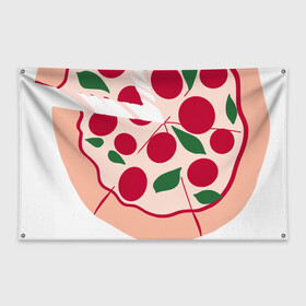 Флаг-баннер с принтом пицца и ломтик в Санкт-Петербурге, 100% полиэстер | размер 67 х 109 см, плотность ткани — 95 г/м2; по краям флага есть четыре люверса для крепления | быстро | вкусно | еда | италия | кухня | пицца | тесто