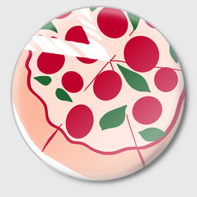 Значок с принтом пицца и ломтик в Санкт-Петербурге,  металл | круглая форма, металлическая застежка в виде булавки | быстро | вкусно | еда | италия | кухня | пицца | тесто