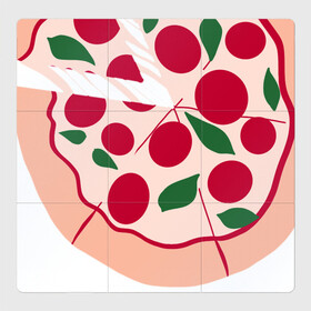 Магнитный плакат 3Х3 с принтом пицца и ломтик в Санкт-Петербурге, Полимерный материал с магнитным слоем | 9 деталей размером 9*9 см | быстро | вкусно | еда | италия | кухня | пицца | тесто