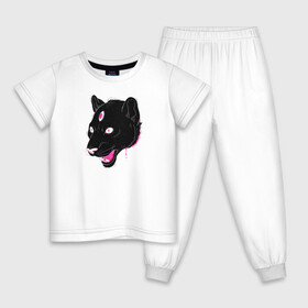 Детская пижама хлопок с принтом Магическая Пантера в Санкт-Петербурге, 100% хлопок |  брюки и футболка прямого кроя, без карманов, на брюках мягкая резинка на поясе и по низу штанин
 | большая кошка | пантера | пантера арт | черная пантера
