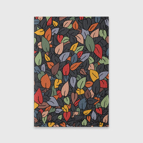 Обложка для паспорта матовая кожа с принтом Рисованная Осень в Санкт-Петербурге, натуральная матовая кожа | размер 19,3 х 13,7 см; прозрачные пластиковые крепления | дерево | лес | листок | листопад | листья | осень