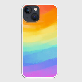 Чехол для iPhone 13 mini с принтом РАДУЖНЫЕ ВОЛНЫ | RAINBOW WAVES (Z) в Санкт-Петербурге,  |  | color | paint | rainbow | rainbow waves | waves | волны | краска | радуга | радужная | радужные волны | цветная | яркая