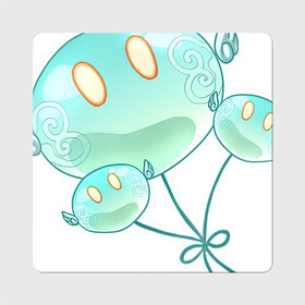 Магнит виниловый Квадрат с принтом Смаймы-шарики в Санкт-Петербурге, полимерный материал с магнитным слоем | размер 9*9 см, закругленные углы | анемо | арт | ветер | воздух | воздушные шарики | воздушный шар | рисунок | слайм | слаймы | шар | шарик | шарики