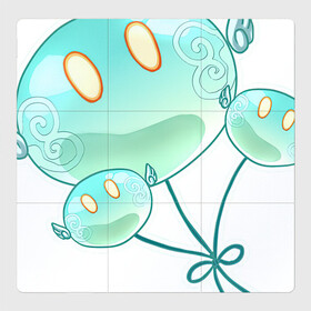 Магнитный плакат 3Х3 с принтом Смаймы-шарики в Санкт-Петербурге, Полимерный материал с магнитным слоем | 9 деталей размером 9*9 см | анемо | арт | ветер | воздух | воздушные шарики | воздушный шар | рисунок | слайм | слаймы | шар | шарик | шарики