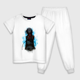 Детская пижама хлопок с принтом Mikasa в Санкт-Петербурге, 100% хлопок |  брюки и футболка прямого кроя, без карманов, на брюках мягкая резинка на поясе и по низу штанин
 | Тематика изображения на принте: akermann | attack on titan | levi | mikasa | ерен | леви | леви акерман | микаса | титаны