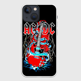 Чехол для iPhone 13 mini с принтом AC DC гитара в Санкт-Петербурге,  |  | ac dc | acdc | acdc ас дс | angus | back in black | highway to hell | mckinnon | you | австралийская | ангус янг | ас дс | асдс | блюз | в форме | гитара | группа | крис слэйд | метал | молния | музыка | певец | рок | рок н ролл | стиви янг