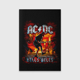 Обложка для паспорта матовая кожа с принтом AC/DC HELLS BELLS в Санкт-Петербурге, натуральная матовая кожа | размер 19,3 х 13,7 см; прозрачные пластиковые крепления | Тематика изображения на принте: ac dc | acdc | acdc ас дс | angus | back in black | highway to hell | mckinnon | you | австралийская | ангус янг | ас дс | асдс | блюз | в форме | гитара | группа | крис слэйд | метал | молния | музыка | певец | рок | рок н ролл | стиви янг