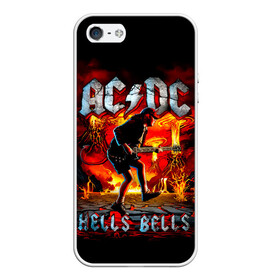 Чехол для iPhone 5/5S матовый с принтом AC/DC HELLS BELLS в Санкт-Петербурге, Силикон | Область печати: задняя сторона чехла, без боковых панелей | ac dc | acdc | acdc ас дс | angus | back in black | highway to hell | mckinnon | you | австралийская | ангус янг | ас дс | асдс | блюз | в форме | гитара | группа | крис слэйд | метал | молния | музыка | певец | рок | рок н ролл | стиви янг